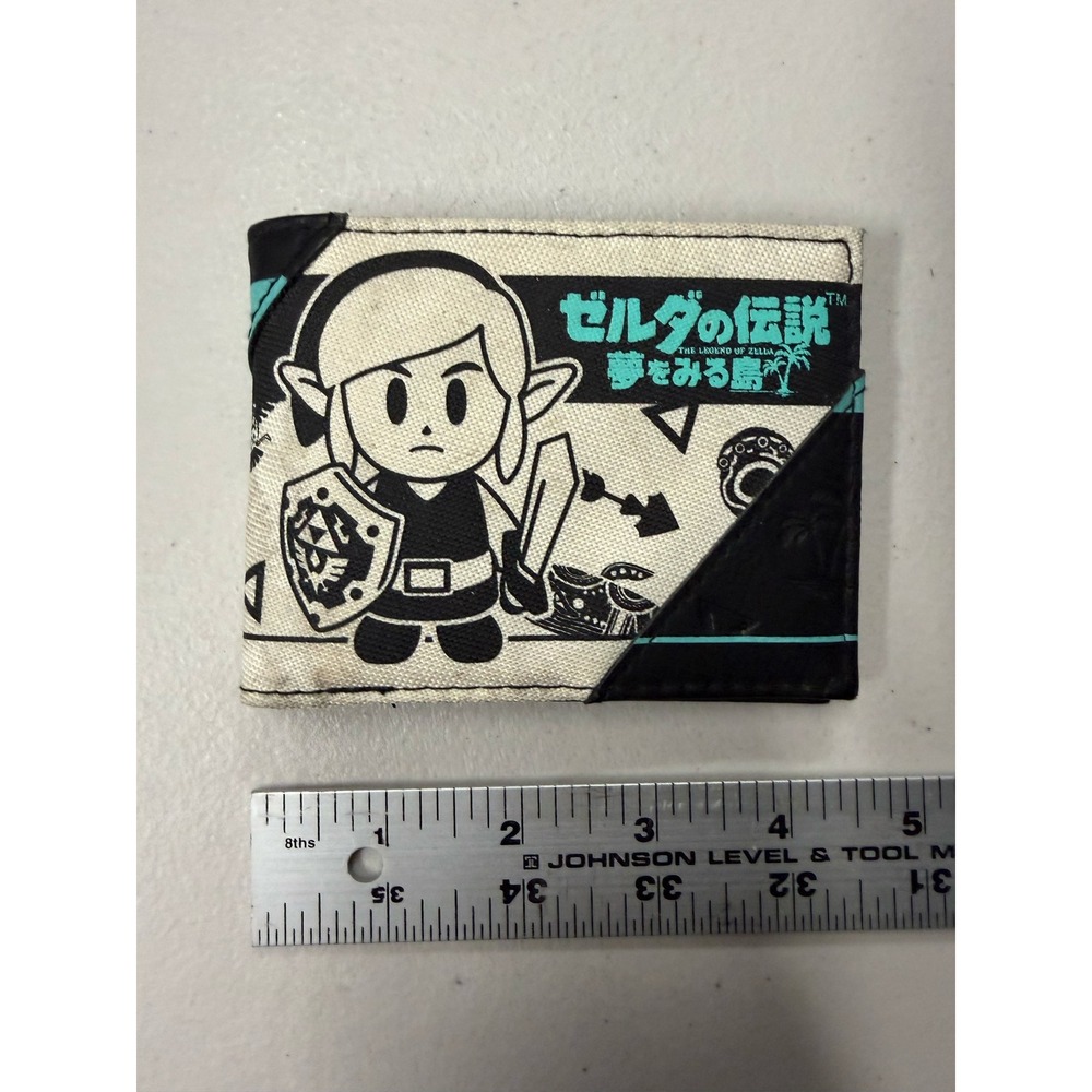 Nintendo Legend of Zelda Link's Awakening Bifold Wallet Canvas Faux Leather Teal